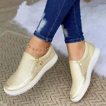 Damen-Komfortschuhe mit Struktur & Reißverschluss – Frühling/Sommer