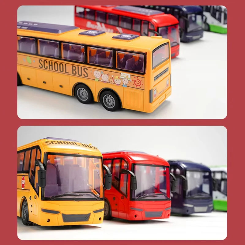 PlayDrive – RC autobus hračka pre deti, ABS, červená/žltá, s diaľkovým ovládaním