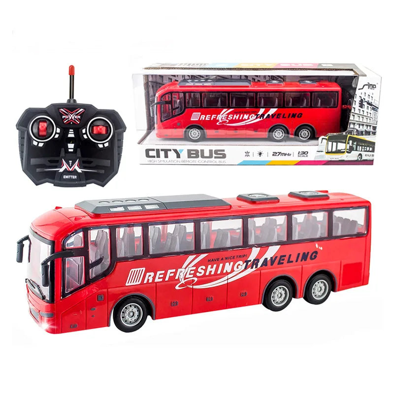 PlayDrive – RC autobus hračka pre deti, ABS, červená/žltá, s diaľkovým ovládaním