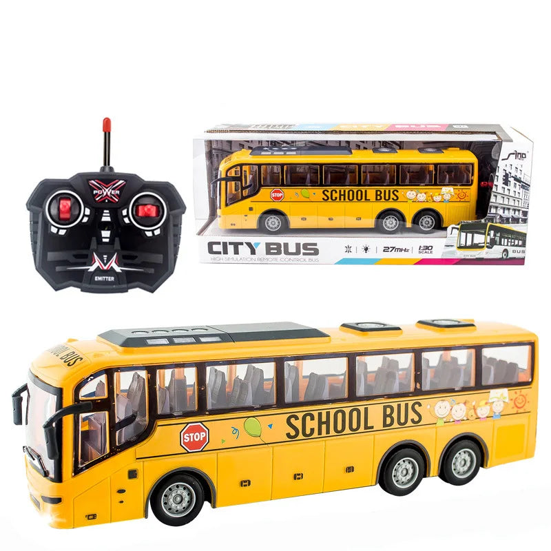 PlayDrive – RC autobus hračka pre deti, ABS, červená/žltá, s diaľkovým ovládaním