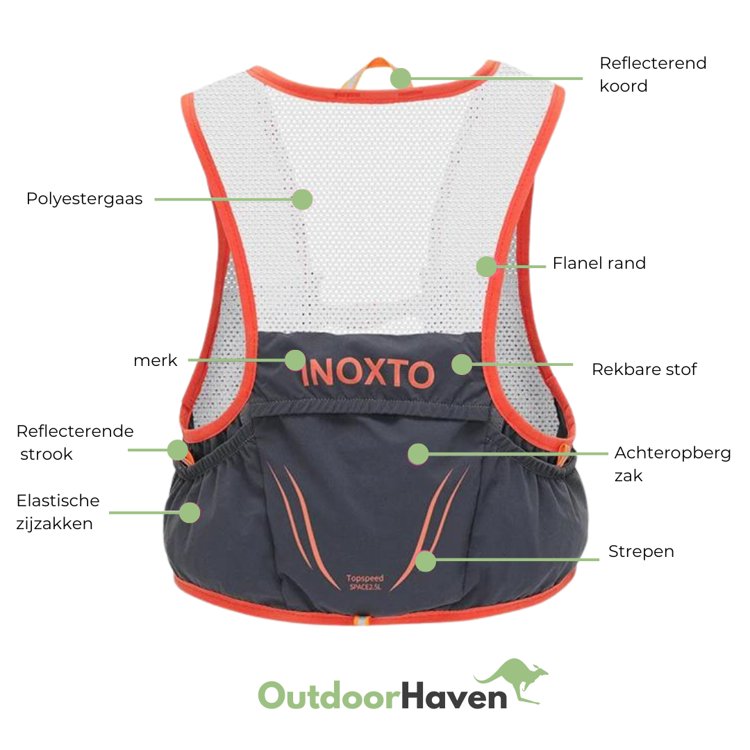 OutdoorHaven Trailrunvest - vrátane 2 mäkkých fliaš, pitná vesta pre trailových bežcov