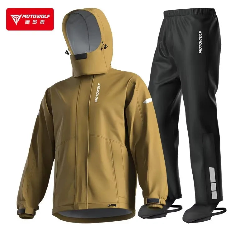 Nepremokavý plášť pre motocyklistov – vodotesný, priedušný, set s bundou a nohavicami