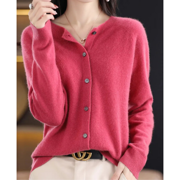 Damen Strickjacke aus Merinowolle – Fein, Klassisch & Hochwertig