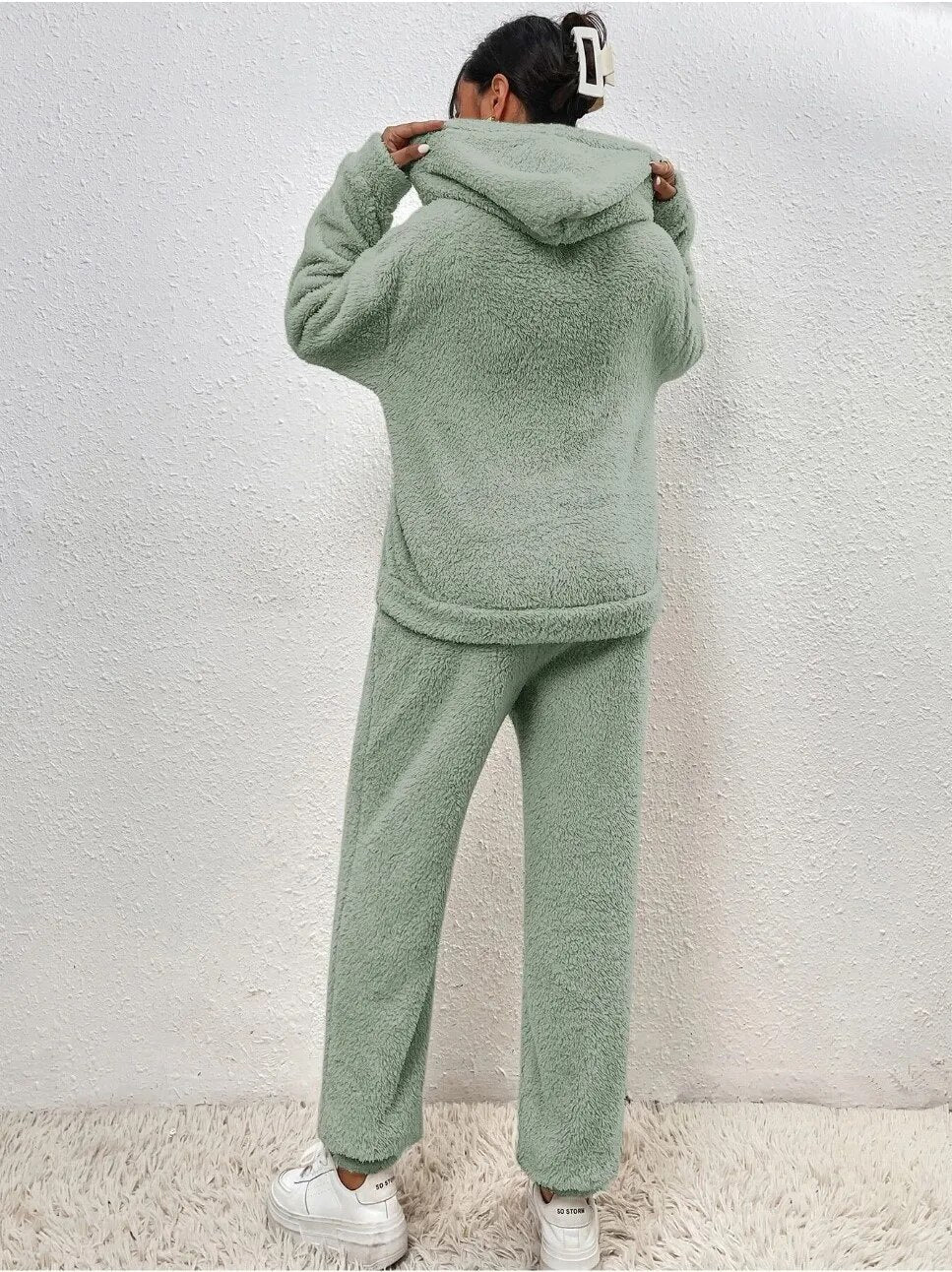 Tuta da casa in lana Teddy – Morbida, Calda e Alla moda per l'inverno