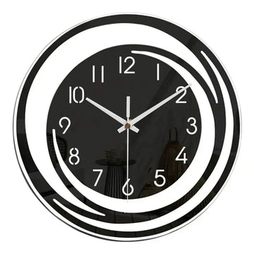 ScandiTime – Schwarze Acryl-Wanduhr Leise – Modernes Skandinavisches Design