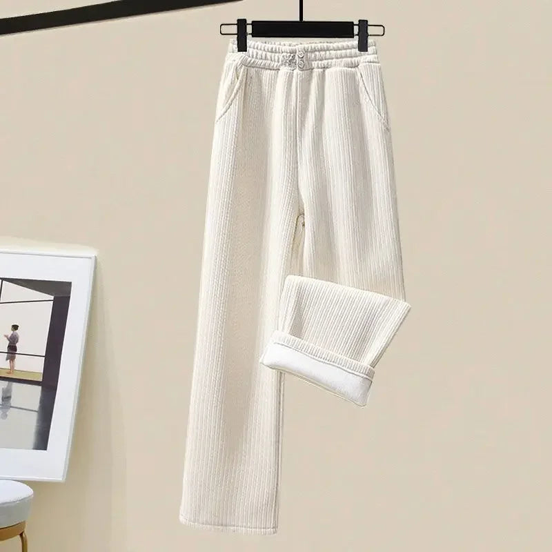 Josie tréningová súprava | Trendy pletený sveter s kapucňou a širokými nohavicami pre ženy