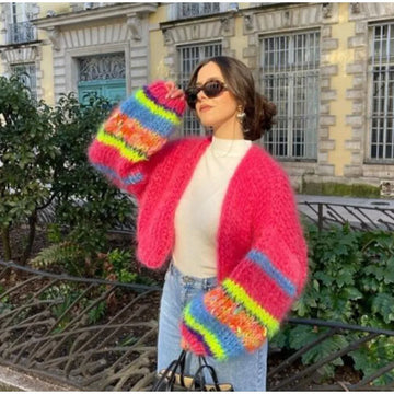 Amalie - Gestreifter offener Pullover