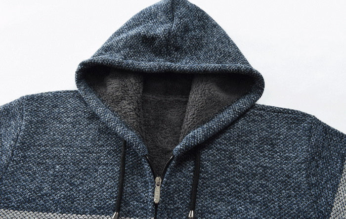 Cardigan con cappuccio in filo – Foderato in pile e versatile