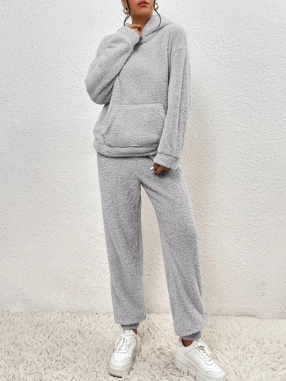 Tuta da casa in lana Teddy – Morbida, Calda e Alla moda per l'inverno