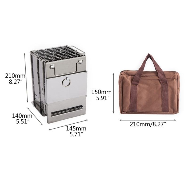 Devako skladací drevený varič z nehrdzavejúcej ocele