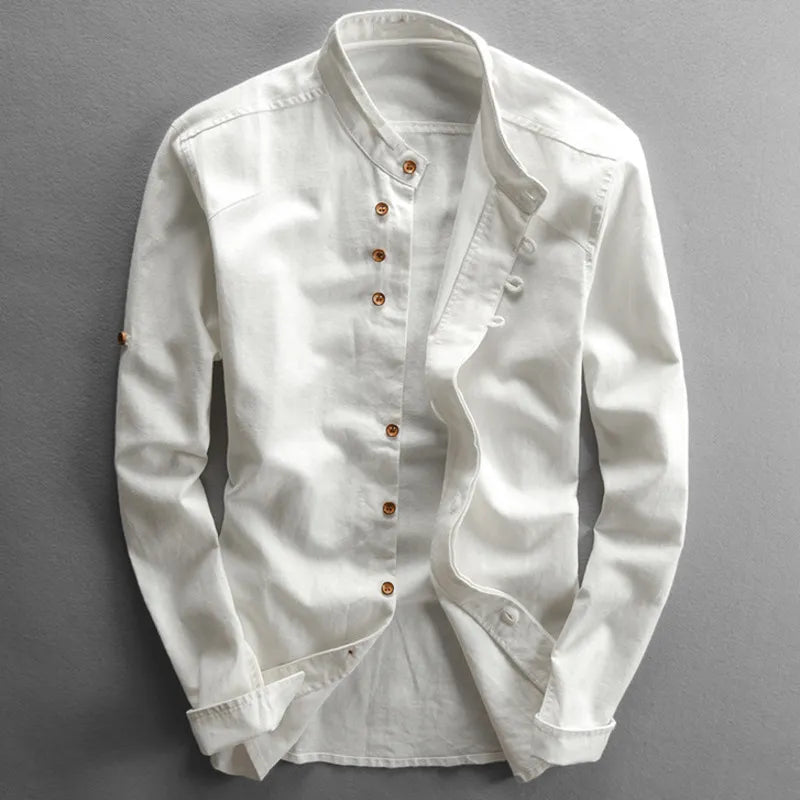 Devako Pelle - Camicia da uomo in stile giapponese