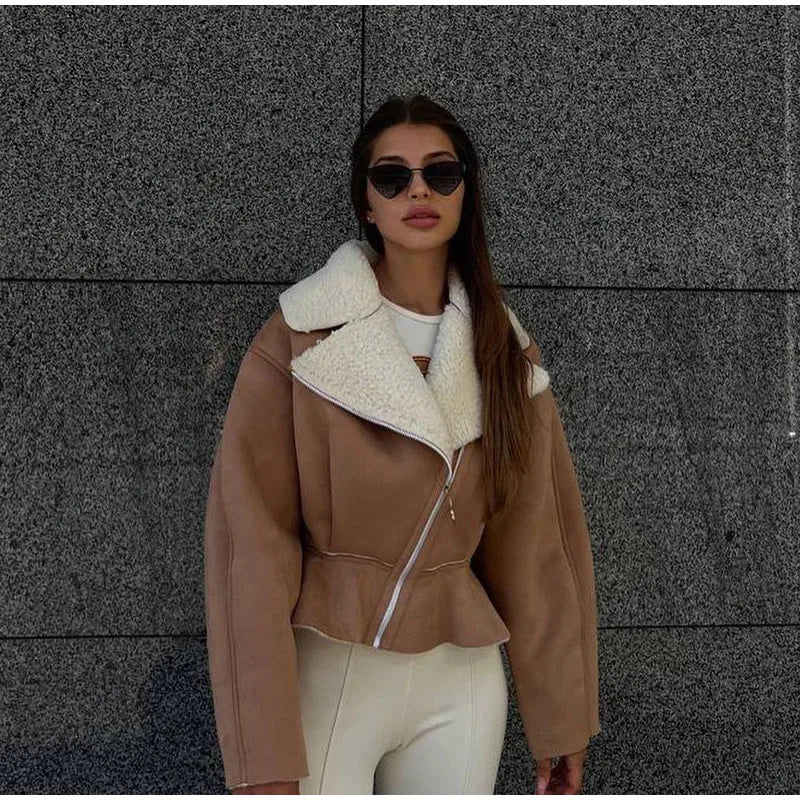 Nancy flísová bunda | Pevná krátka bunda s patchworkovým dizajnom v 3 farbách