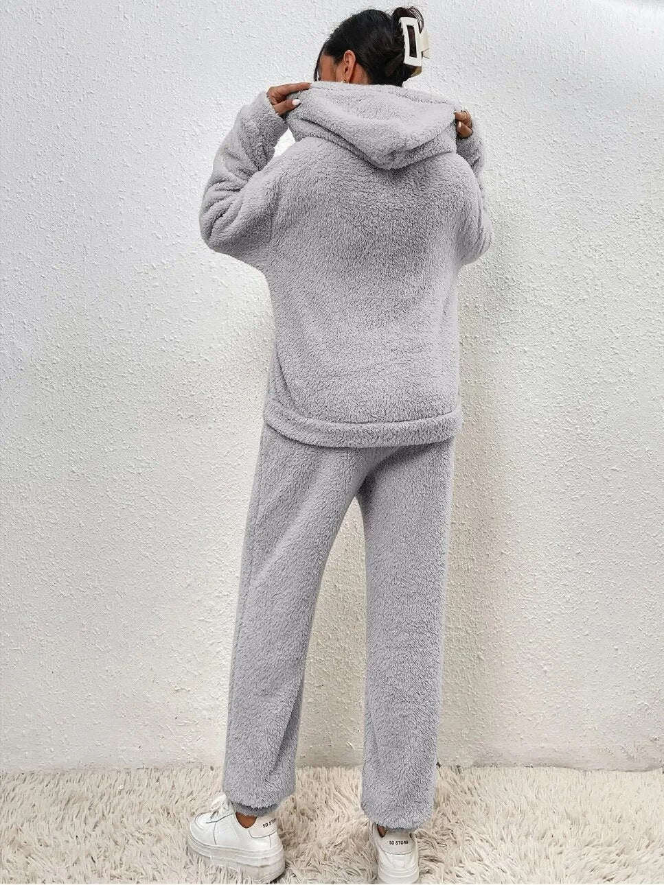Tuta da casa in lana Teddy – Morbida, Calda e Alla moda per l'inverno
