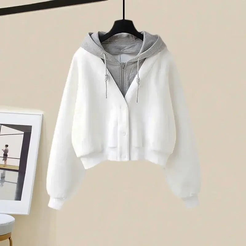 Josie tréningová súprava | Trendy pletený sveter s kapucňou a širokými nohavicami pre ženy