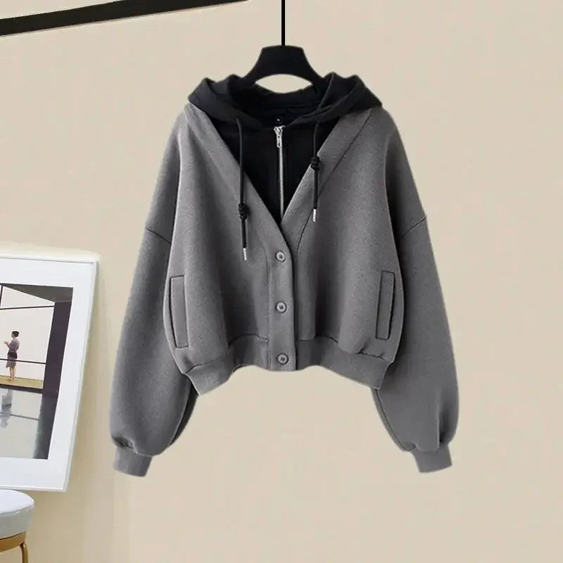 Josie tréningová súprava | Trendy pletený sveter s kapucňou a širokými nohavicami pre ženy