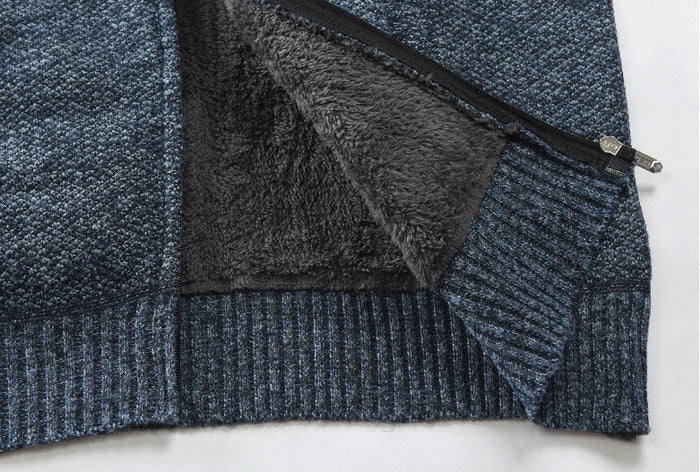 Cardigan con cappuccio in filo – Foderato in pile e versatile