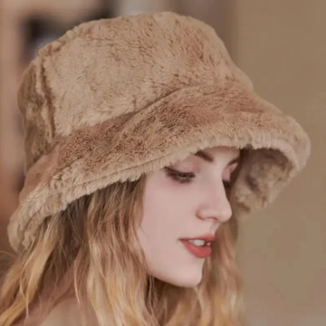 Warme Herbst Kaninchen Pelz Eimer Hut für Frauen - Lorna