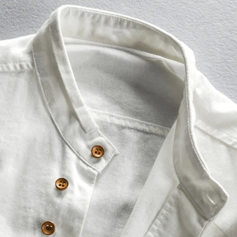 Devako Pelle - Camicia da uomo in stile giapponese