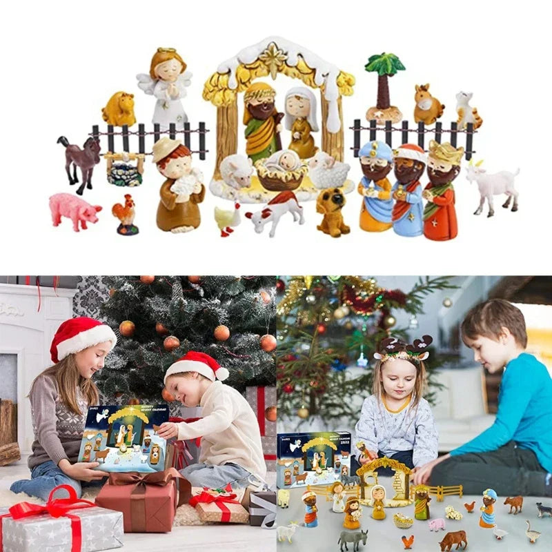 HolyTradition – Adventný kalendár s 24 živicovými miniatúrami betlehema