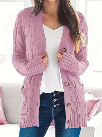 Kuschelige Strickjacke mit Knöpfen - Yalena