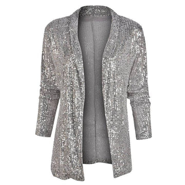 Devako Blazerweste mit Glitzerpailletten
