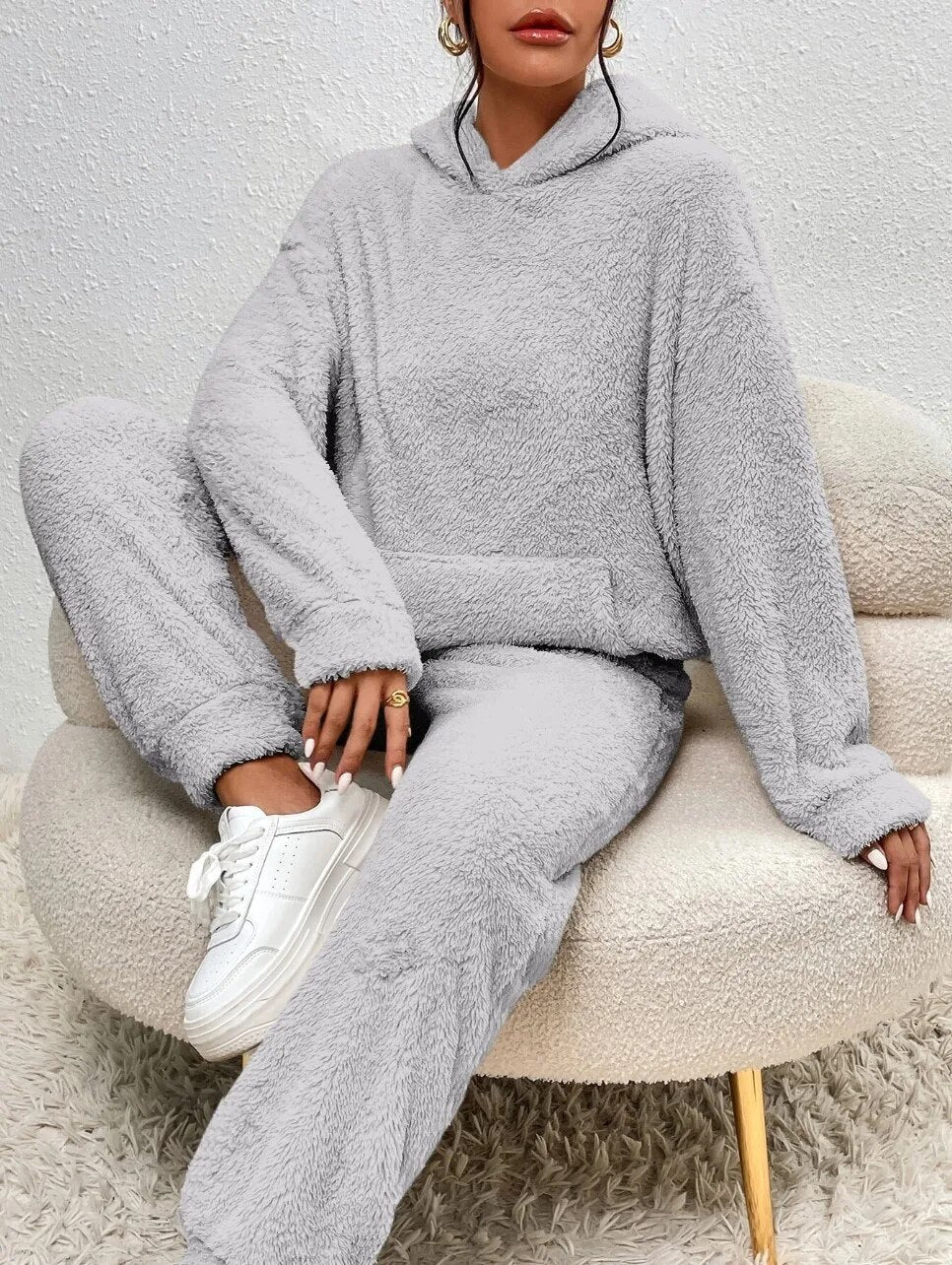 Tuta da casa in lana Teddy – Morbida, Calda e Alla moda per l'inverno