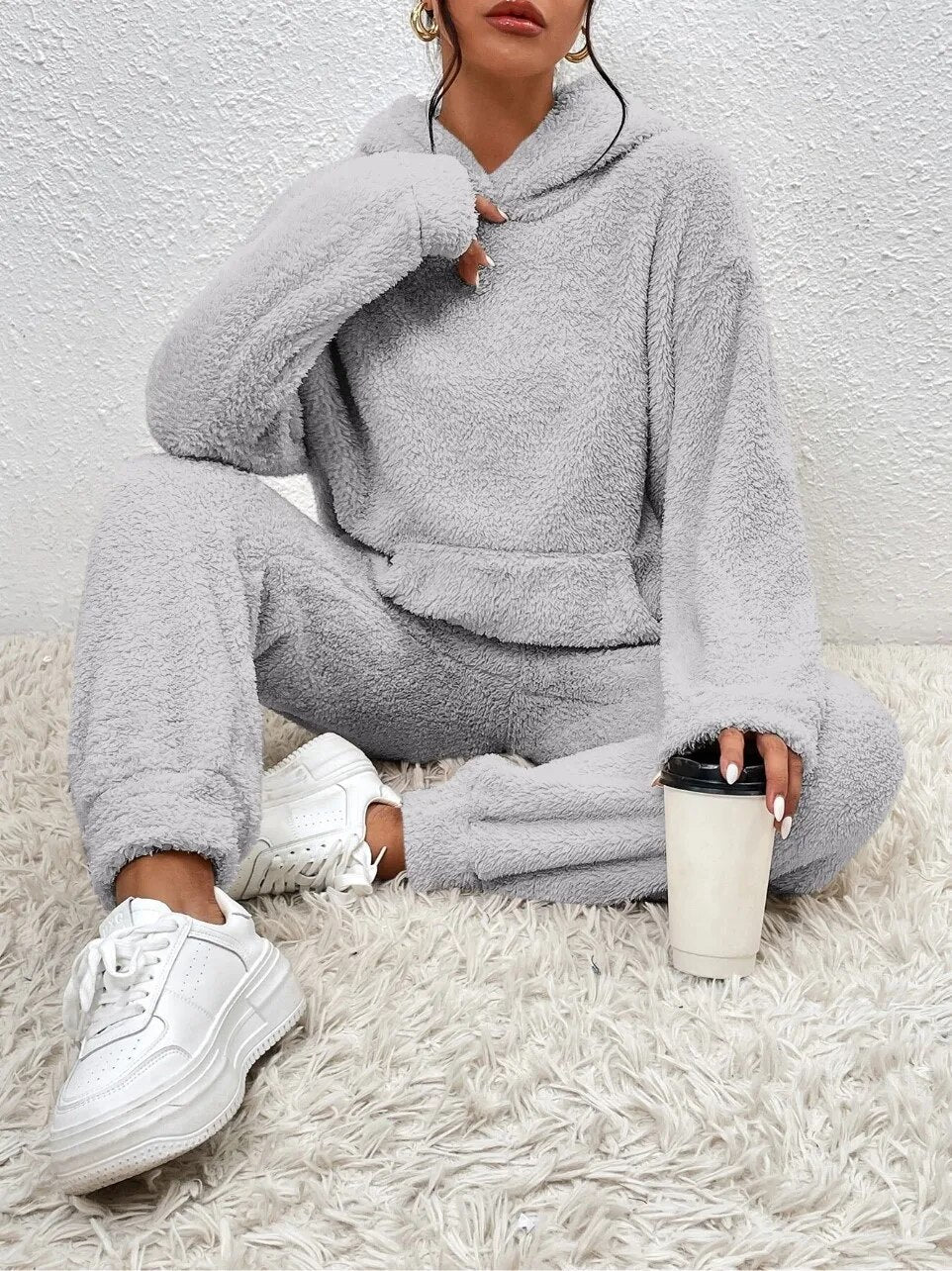 Tuta da casa in lana Teddy – Morbida, Calda e Alla moda per l'inverno