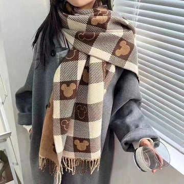 Damen Schal mit Mickey-Motiv – Weich, warm & verspielt