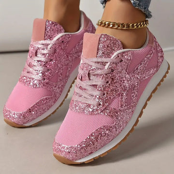 Schimmernde Damen Sneaker – Glitzer-Look für Sommer & Freizeit