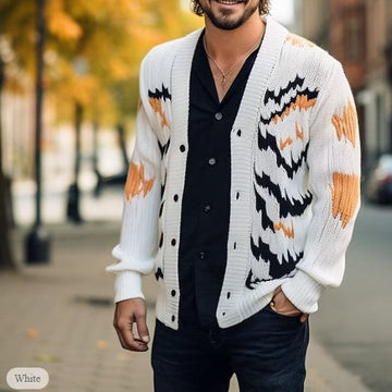 Gestrickte Strickjacke mit abstraktem Muster - Finley