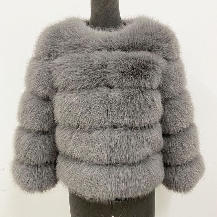 Claartje Damenmantel | Blød kunstpelsfrakke i stilfuldt design