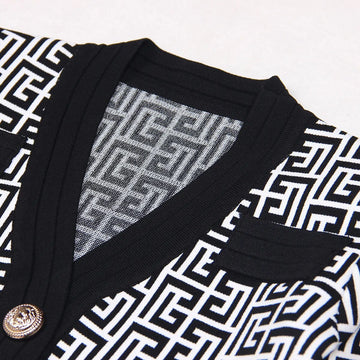 Gemusterter Blazer mit farblich abgesetztem Saum - Briar