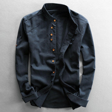 Devako Pelle - Camicia da uomo in stile giapponese