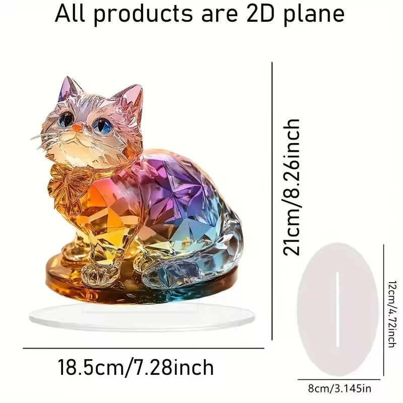 Farebná mačacia dekorácia – akrylový mini ornament