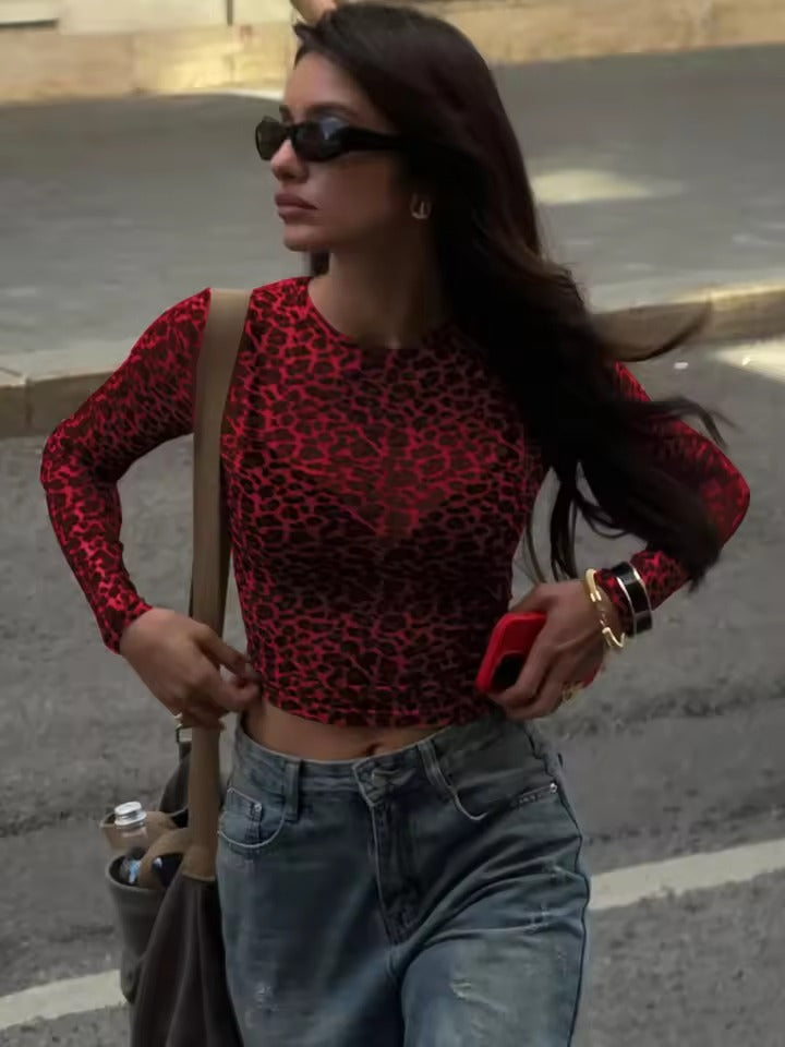 Camicetta da festa leopardata elegante – Look appariscente per notti indimenticabili