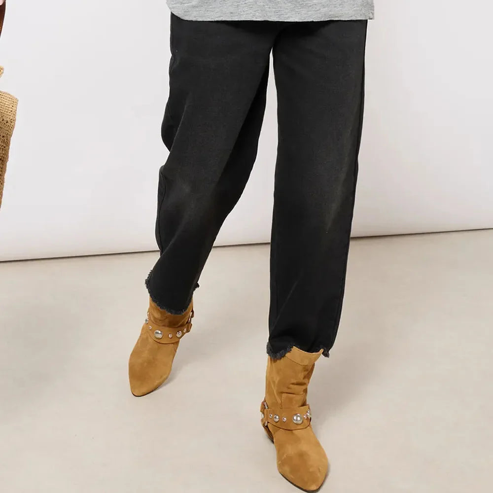 Protišmykové kovbojské čižmy s nízkym podpätkom pre ženy - Juliva