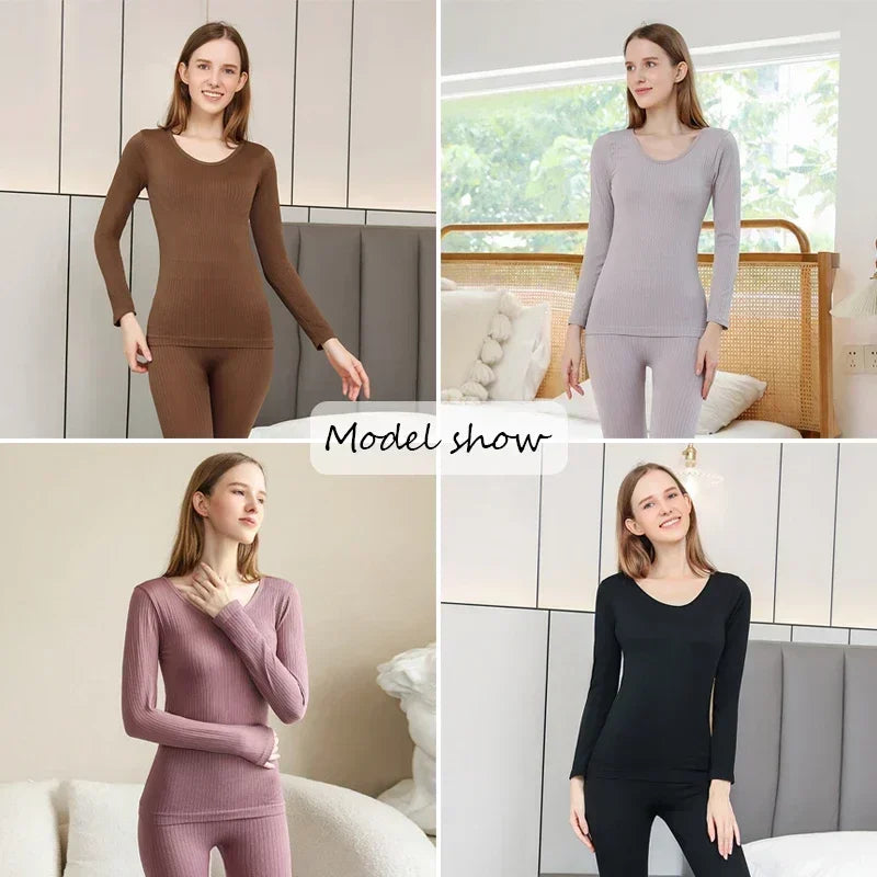 HeatLuxe – Termo spodná bielizeň dámska sada s dlhým rukávom teplá a pohodlná