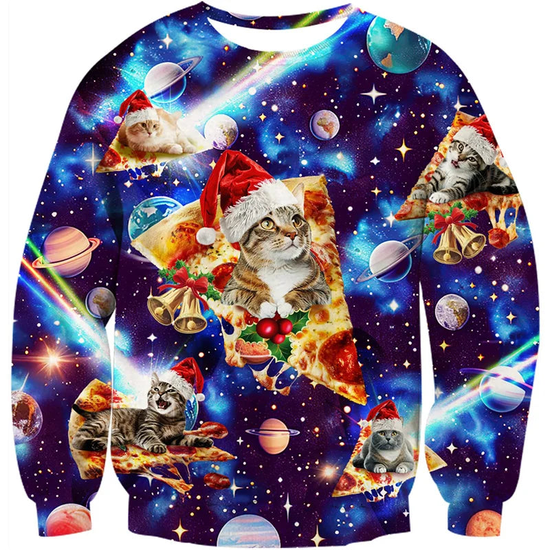 Unisex sweatshirt met 3D print voor katten- en hondenliefhebbers 2