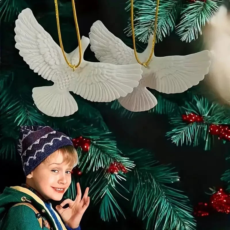 Vriendschapsduiven kerstornamenten - Sneeuwwitte decoratie voor kerstboom 0