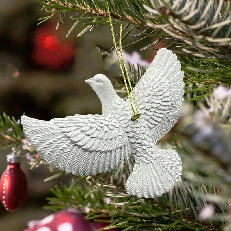 Vriendschapsduiven kerstornamenten - Sneeuwwitte decoratie voor kerstboom 3