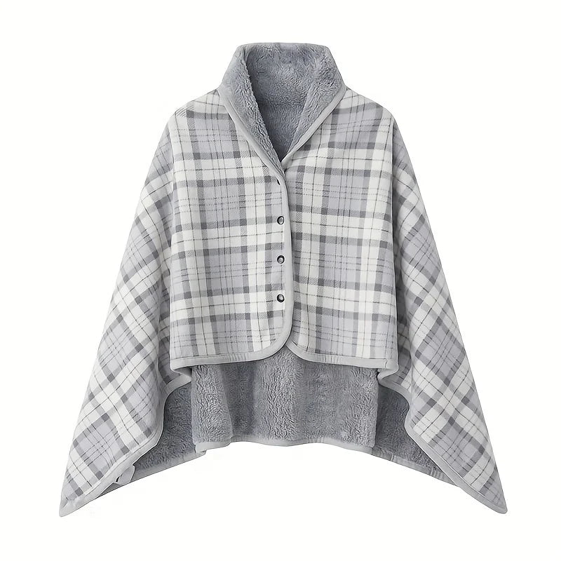 WarmDrape – Prenosná flanelová šál-deka One Size pre domov a kanceláriu
