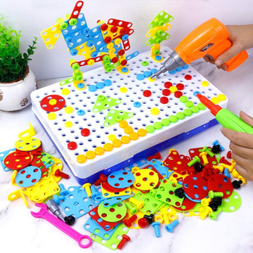 Kreativbaukasten mit Spielzeugbohrmaschine - BuildyDrill