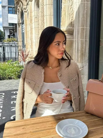 Stéphanie | Elegantná bunda s okrúhlym výstrihom