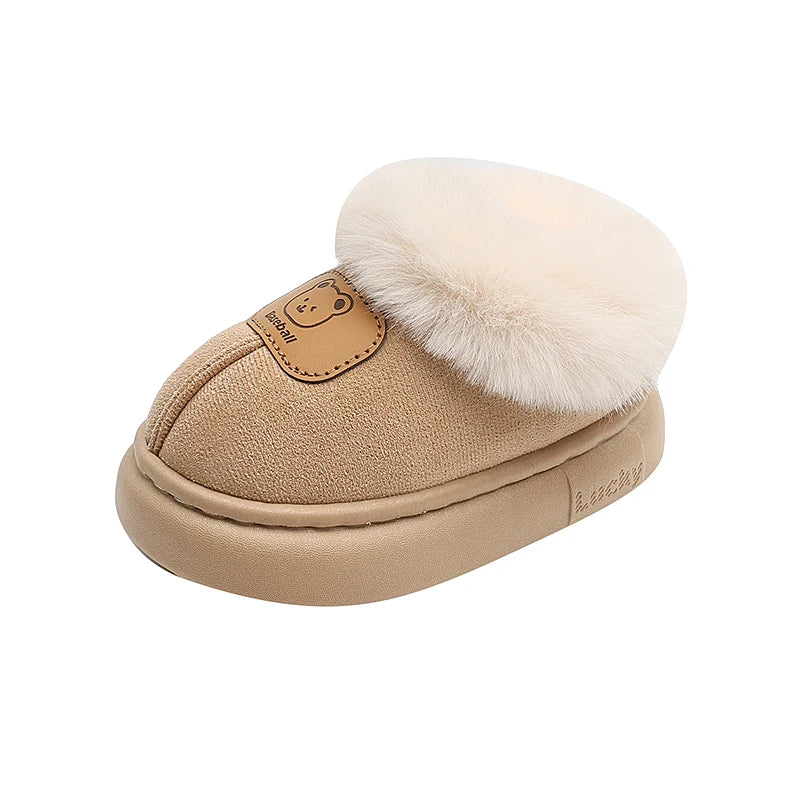 Zwarte Winter Kinderlaarzen met Pluche Voering en Antislipzool voor Meisjes 1-8 Jaar 6