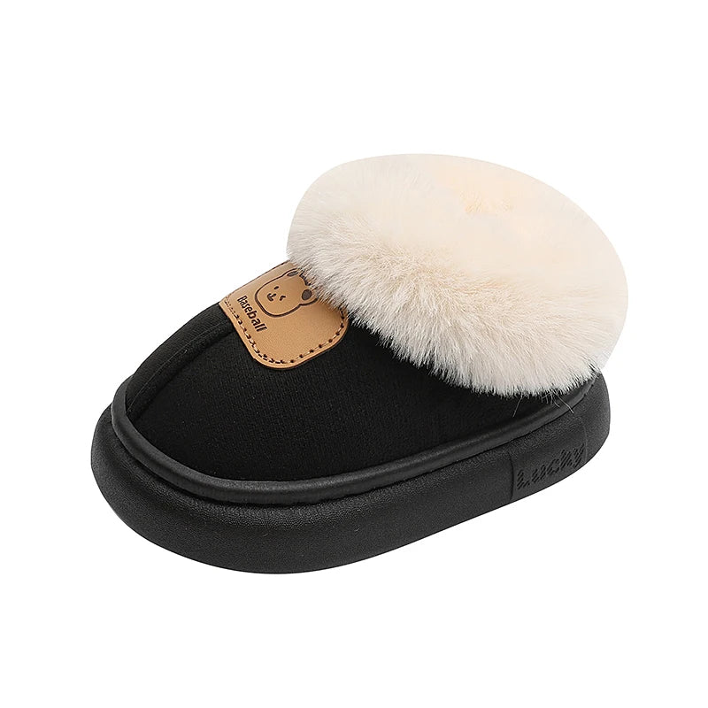 Zwarte Winter Kinderlaarzen met Pluche Voering en Antislipzool voor Meisjes 1-8 Jaar 7