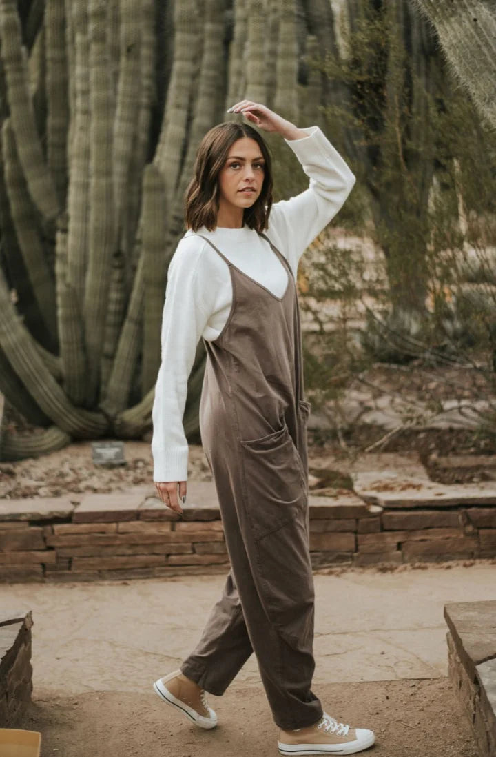 Damen Oversized Jumpsuit – Lockerer Sommer-Overall mit Spaghettiträgern