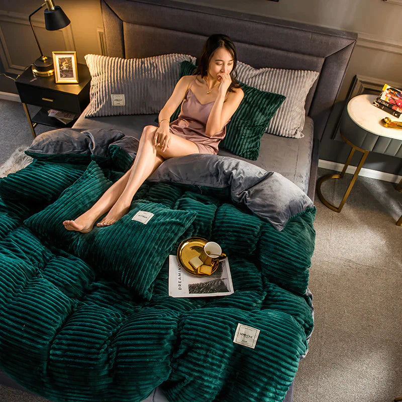 CozyNest – zimný posteľný obal z semišového flísu – teplý, luxusný a nenáročný na údržbu