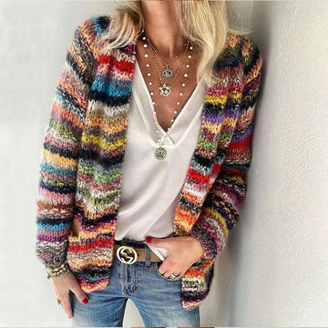 Devako Sophia cardigan colorato in maglia