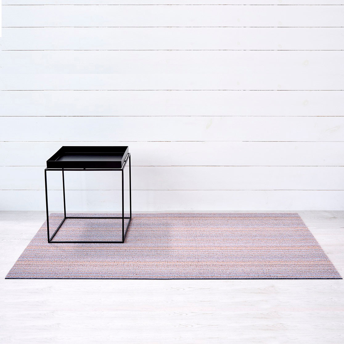 Tapis shag à rayures fines pour intérieur/extérieur
