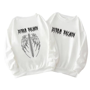 Round Neck Y2K HY2K Skeleton Hoodie | Gothic Print Pullover für Herren & Damen